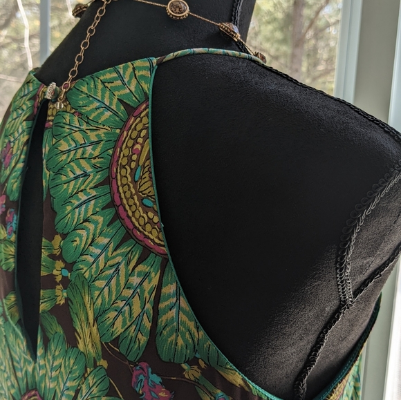 GREEN TRAPEZE DRESS size S - Picture 14 of 15